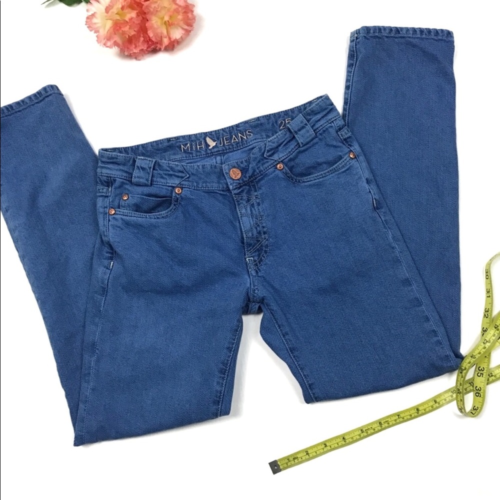 MIH Paris Aviator Mid Rise Cropped Slim Leg Jeans